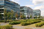Gebaeudeansicht Digital Signage in der E-Plus Zentrale