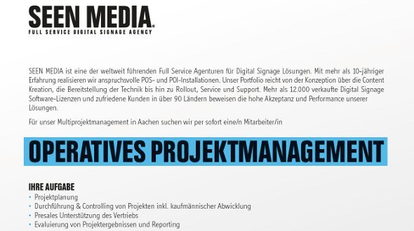 Seen Media sucht Mitarbeiter