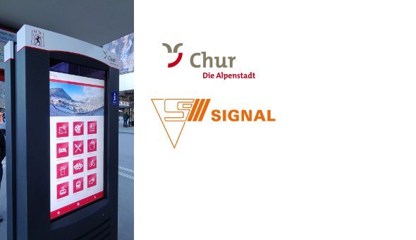 Frisch eingeweiht: Der digitale Info-Point auf dem Churer Bahnhofsplatz