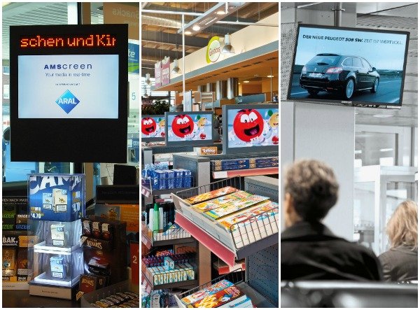 Neben Saturn Deutschland läuft der Spot auch in den Netzwerken von Amscreen, Tank&Rast und der Deutschen Telekom (v.l.n.r.)