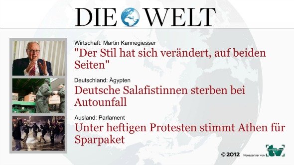 "Die Welt" sendet News auf TV-Wartezimmer