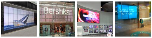 Digital Signage at London Westfield Stratford Mall - Image Gallery Shops (Please click on images to see the gallery)