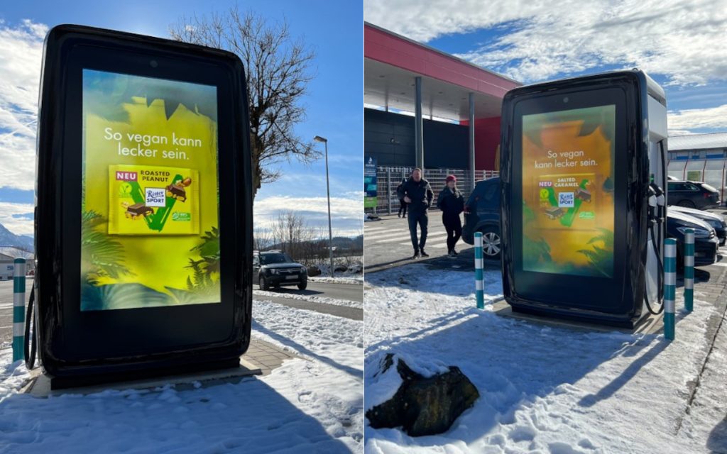 Rittersport Erste DooH Kampagne an EV Ladesäulen invidis