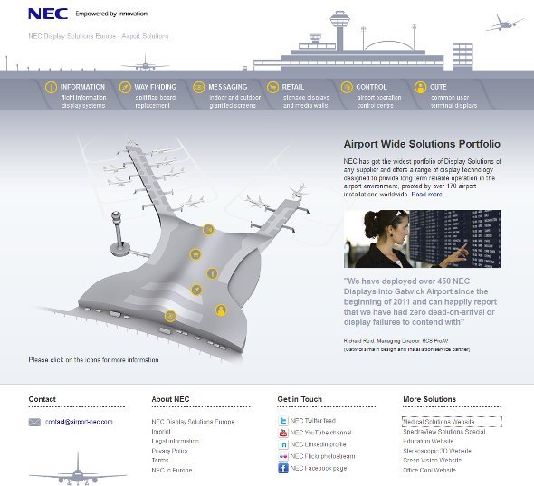 NEC Airport Displays Microsite