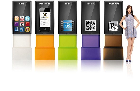 Bunte Integration zweier Welten: Die AppScreens sind ab Mai zu mieten oder kaufen (Screenshot: invidis.de)