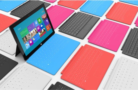 Knallbunt wie ein Sony-Laptop: Microsofts Tablet Surface (Foto: Microsoft)