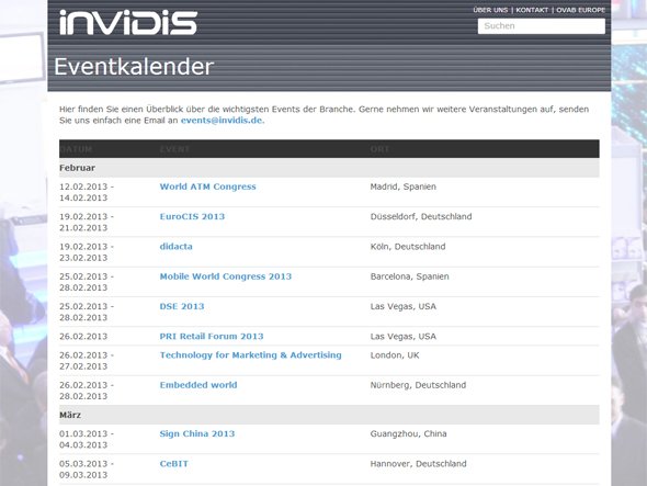 invidis Digital Signage Events