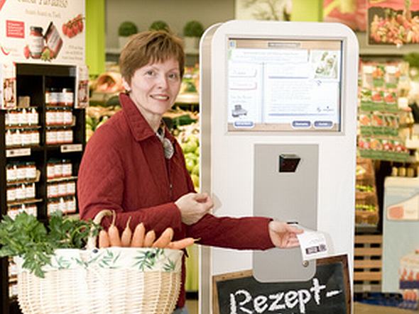 Kiosk-Lösung Rezeptberater im EDEKA Markt Georg in Idstein (Foto: xplace)