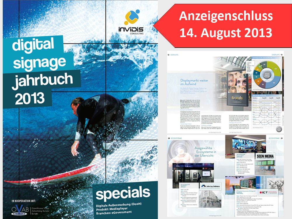 Anzeigenschluss am 14. August: invidis Jahrbuch Digital Signage