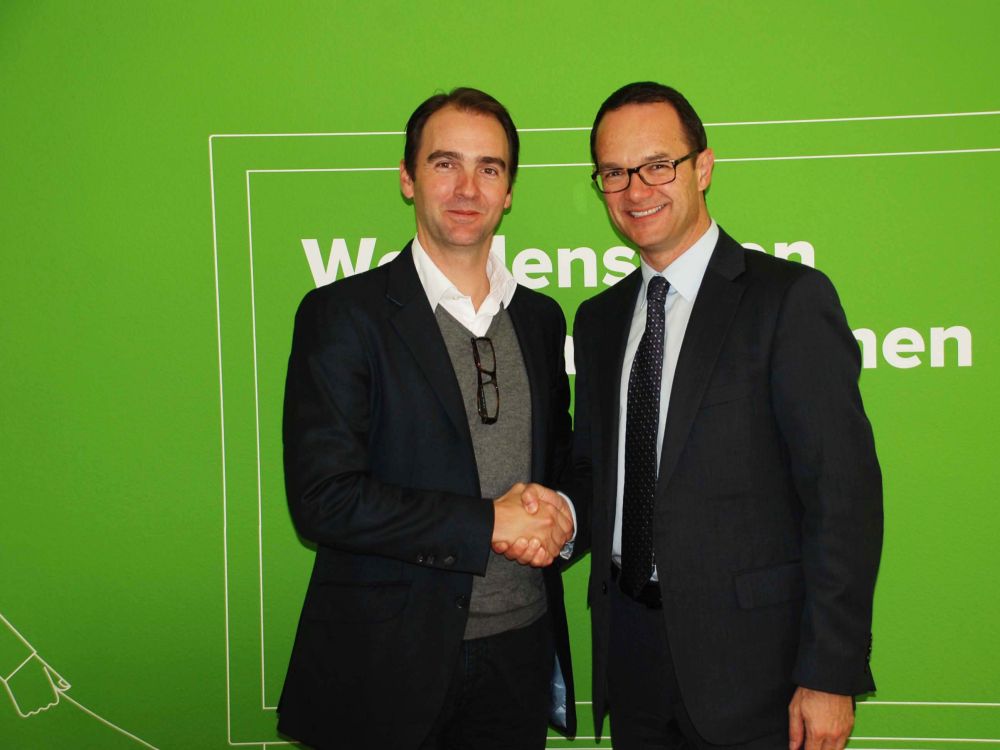 Exklusive Partner - Neo Media-CEO Christian Vaglio (links) und Jürg Rötheli, CEO von Clear Channel (rechts)