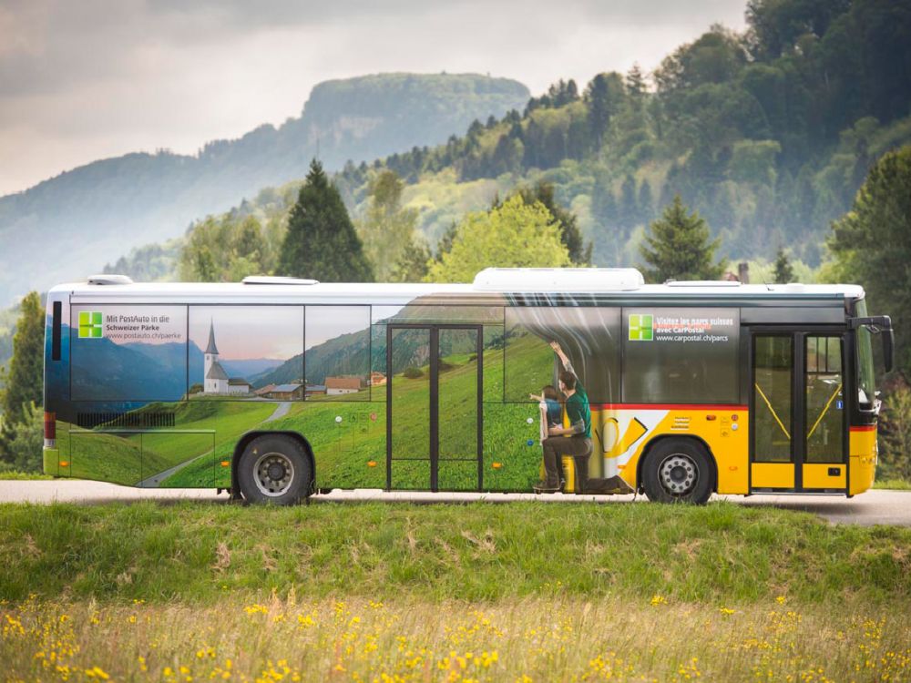Bis Ende Oktober 2014 im Einsatz: "Pärke"-Postauto-Bus (Foto: PostAuto Schweiz AG)