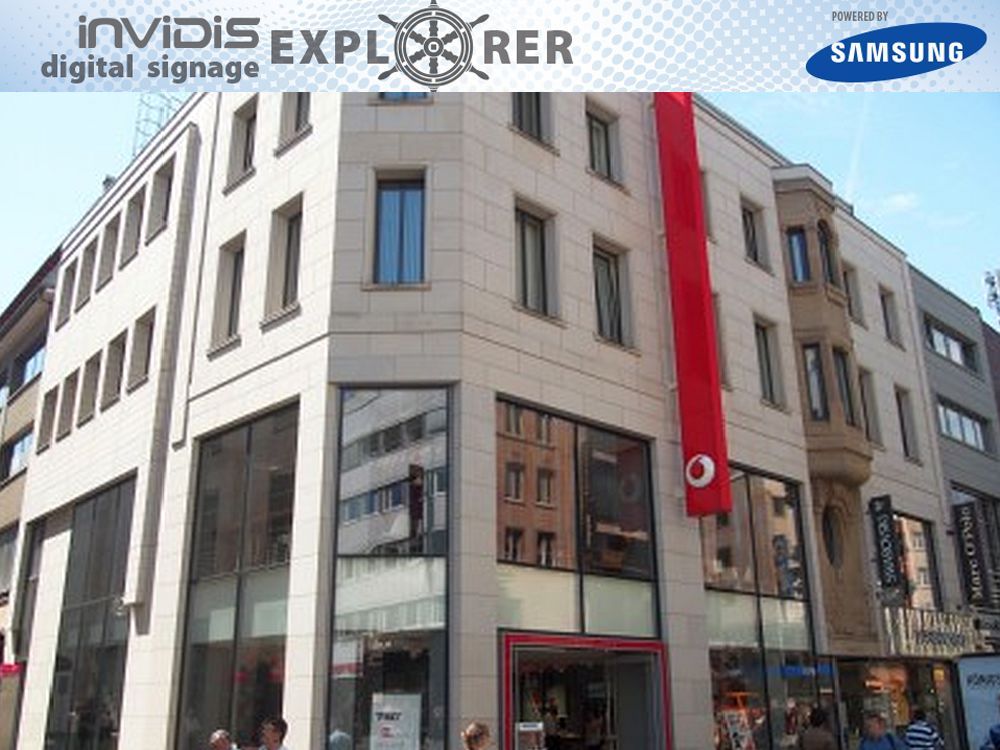invidis digital signage explorer: Vodafone in Köln (Foto/ Grafik: invidis.de)