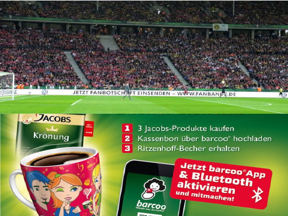 Grüne Karte für Jacobs und VW: Werbe-Aktionen auf der Shortlist zum Deutschen Mediapreis 2015 (Fotos: Volkswagen; Mondelez, Montage: invidis.de)