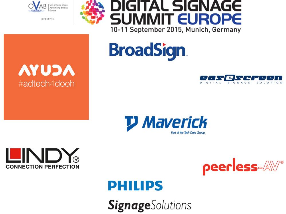 Die Sponsoren des DSS Europe 2015 in München (Logos: Unternehmen; Grafik: invidis)