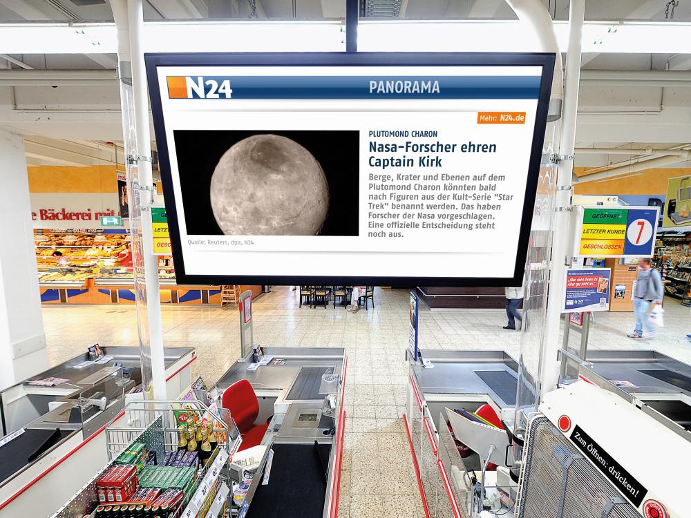 Screen des ShopKontakt Netzwerks an der Kasse (Foto: echion)