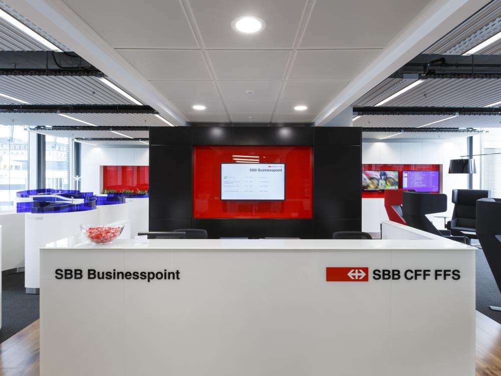Eingangsbereich zu einem SBB BusinessPoint (Foto. SBB)