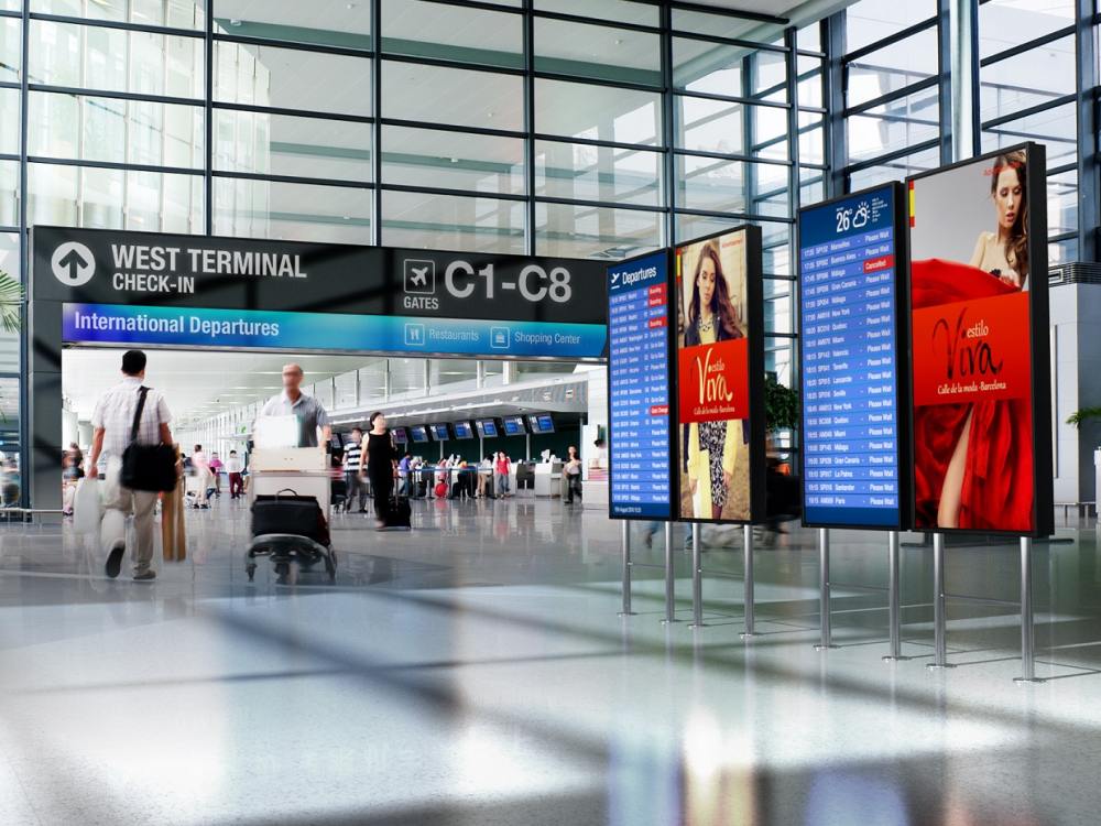 High Brighness Screens am Airport (Foto/ Rendering: NEC)