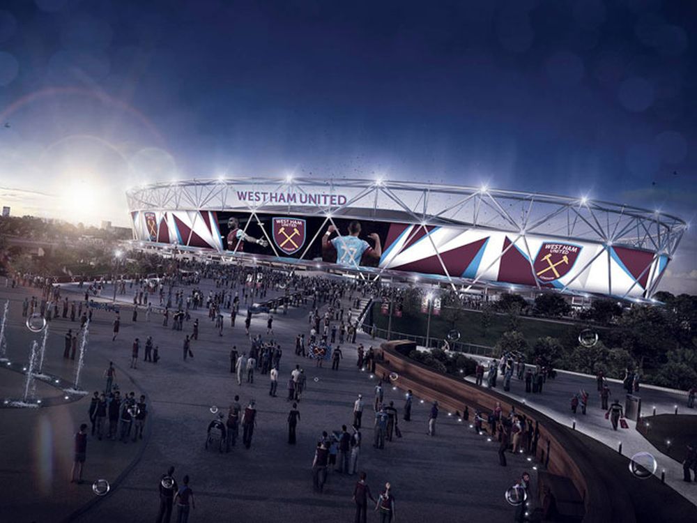 Londons Olympastadion soll mit Europas größtem Screen ausgestattet werden (Foto/ Rendering: West Ham United)