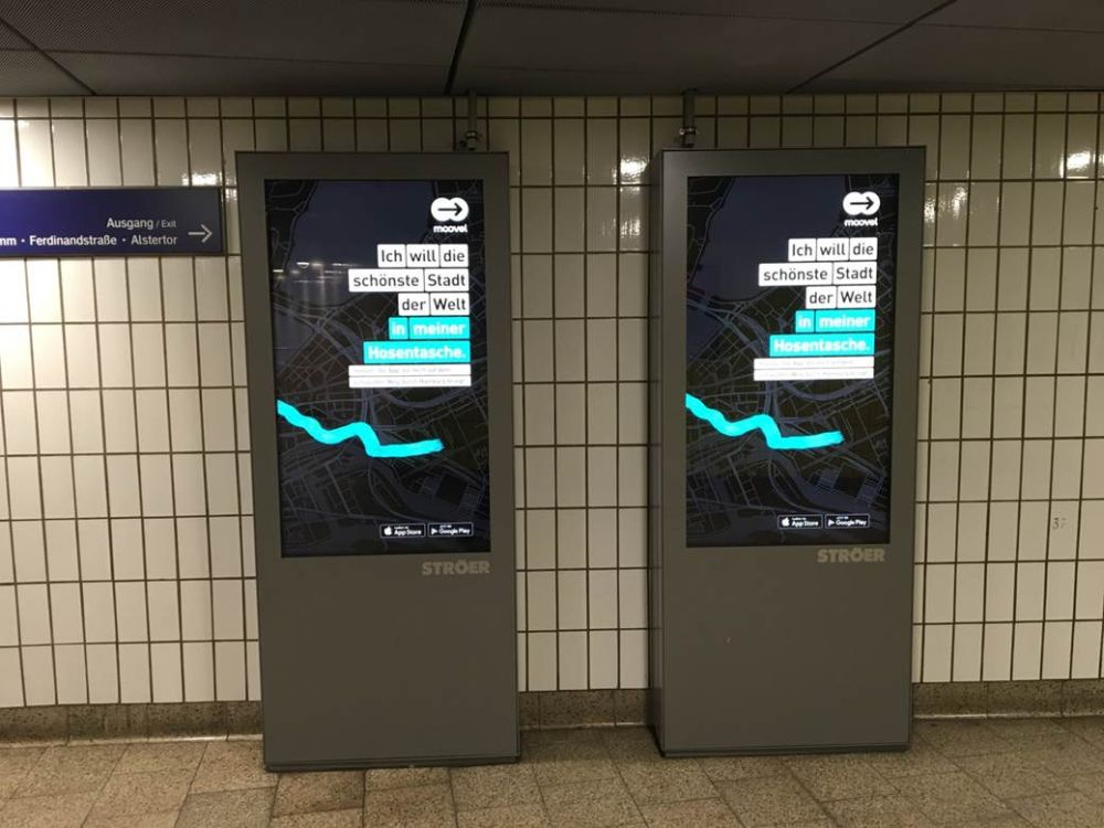Moovel Kampagne - zeit- und wetterabhängige Ausspielung unterschiedlicher Werbebotschaften (Foto: Ströer)