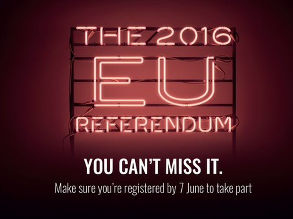 Motiv der britischen Kampagne über das EU Referendum 2016 (Grafik: Gov.uk)