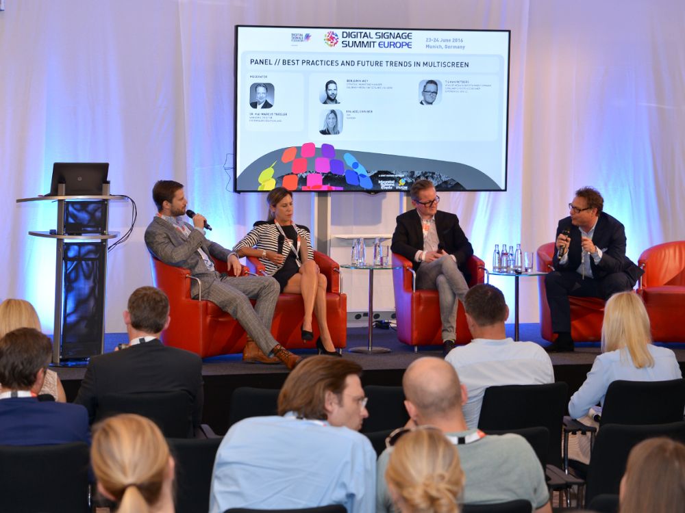 Diskussion beim Multiscreen Panel auf dem DSS Europe 2016 (Foto: Frank-Dietmar Böhm)