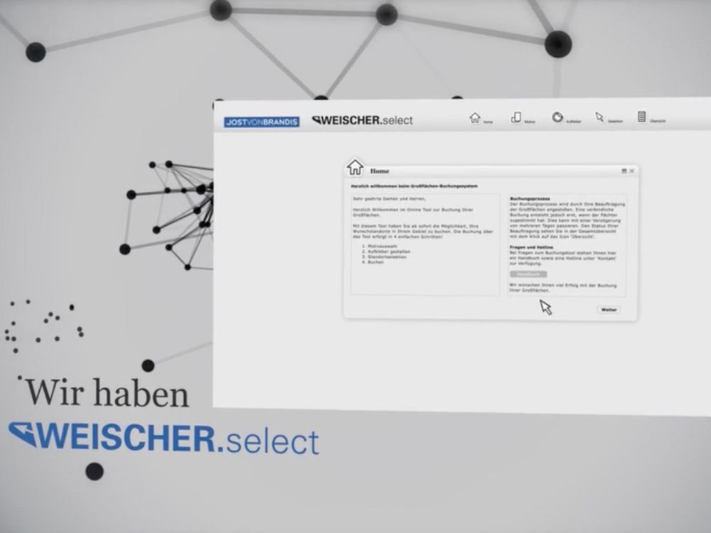 Werbevideo für Weischer.select (Screenshot: invidis)