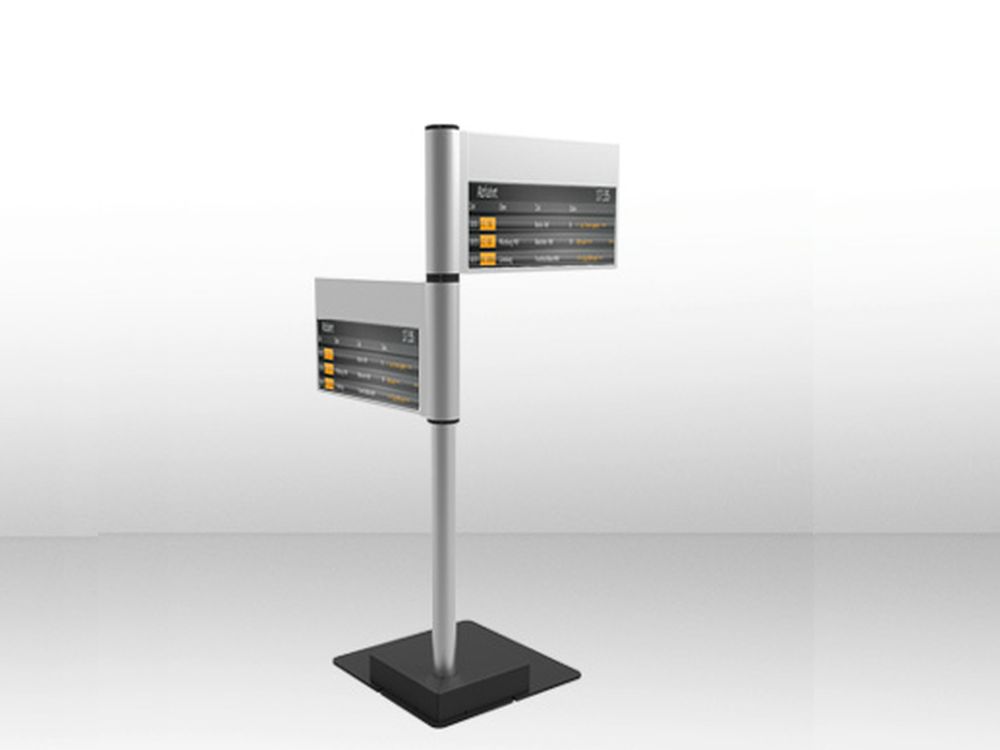Beispiel für ein Fahrgast-Informationsystem aus LED Modulen (Rendering: eyevis)