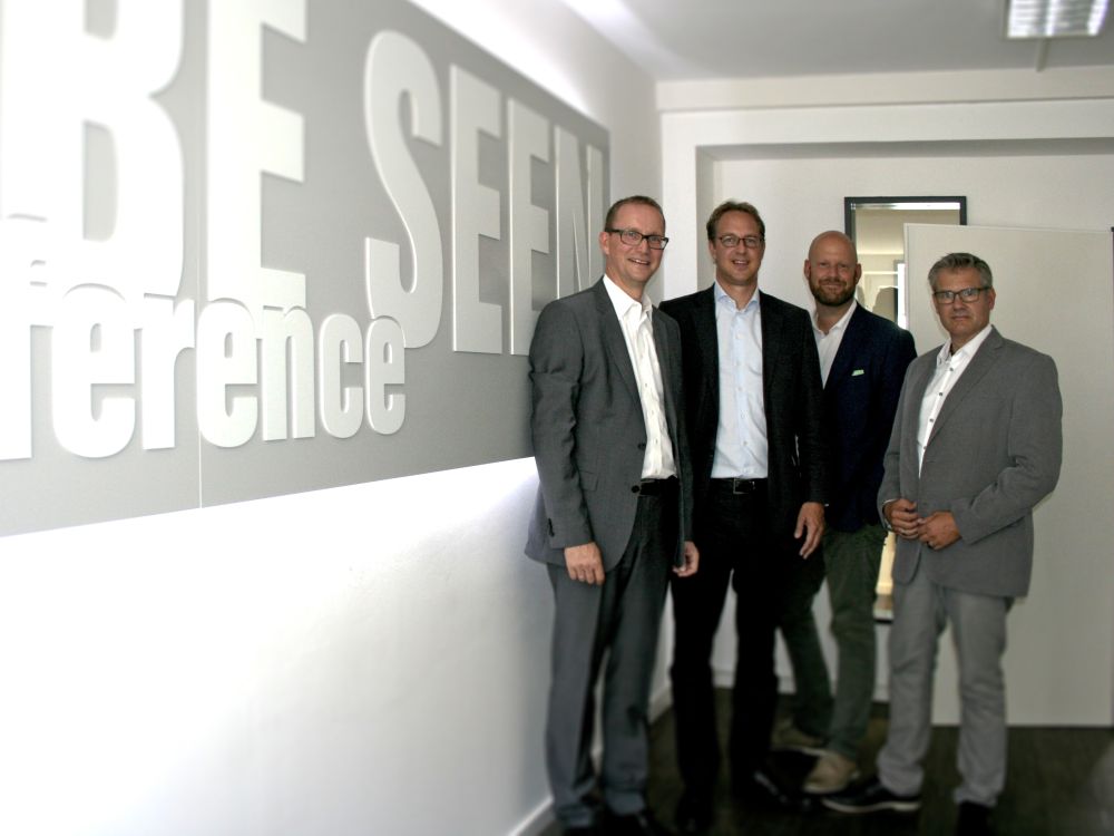 Stefan Knoke, Paul von Schubert, Markus Deserno und Frank Beyer leiten die neue Firma Gundlach Seen Media GmbH (Foto: Gundlach Seen Media)