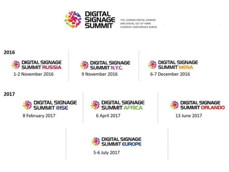 DSS Events Save the Dates Digital Signage Summit Events 2016/17