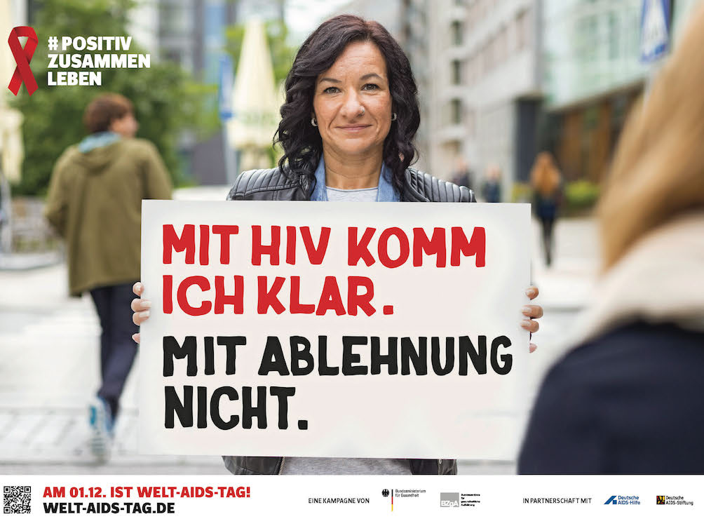 Plakatmotiv "Ablehnung" - neue Kampagne zum Welt-AIDS-Tag (Foto / Grafik: BZgA)