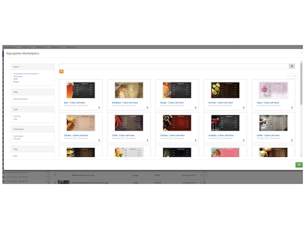 Signagelives neuer Content Marketplace (Screenshot: Signaglive)