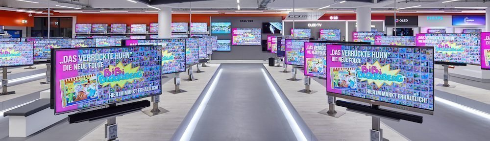 Blick auf die TV-Abteilung des Saturn (Foto: MediaMarkt Saturn Retail Group)