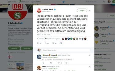 S-Bahn Berlin stellt auf Stumm (Foto: Screenshot)