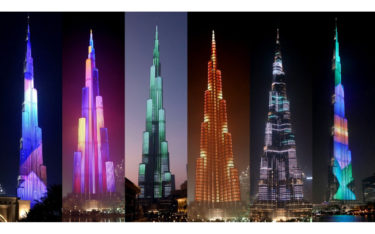 Burj Khalifa mit der weltgrößten LED-Fassade (Fotos: Saco)