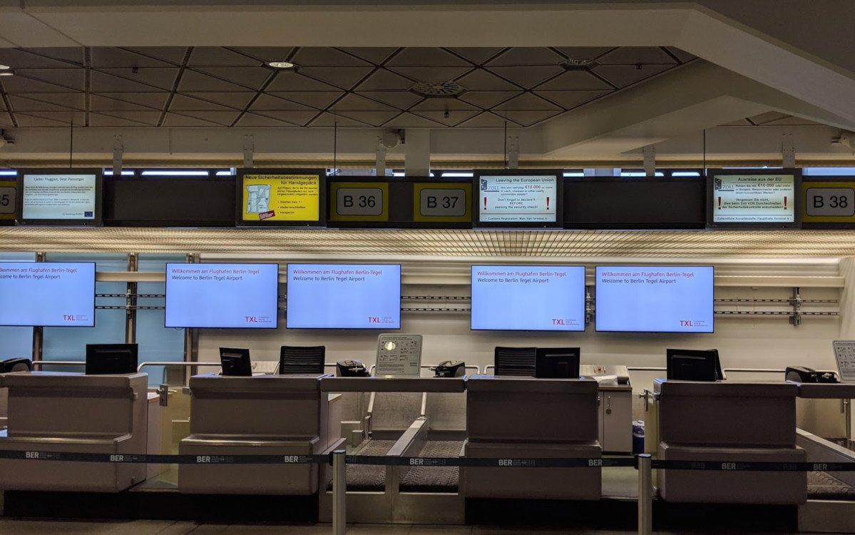 Digital Signage am Flughafen Tegel (Foto: invidis)