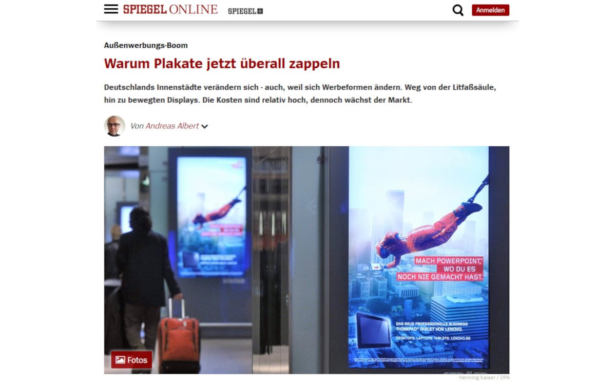 Warum Plakate jetzt überall zappeln (Screenshot SPON)