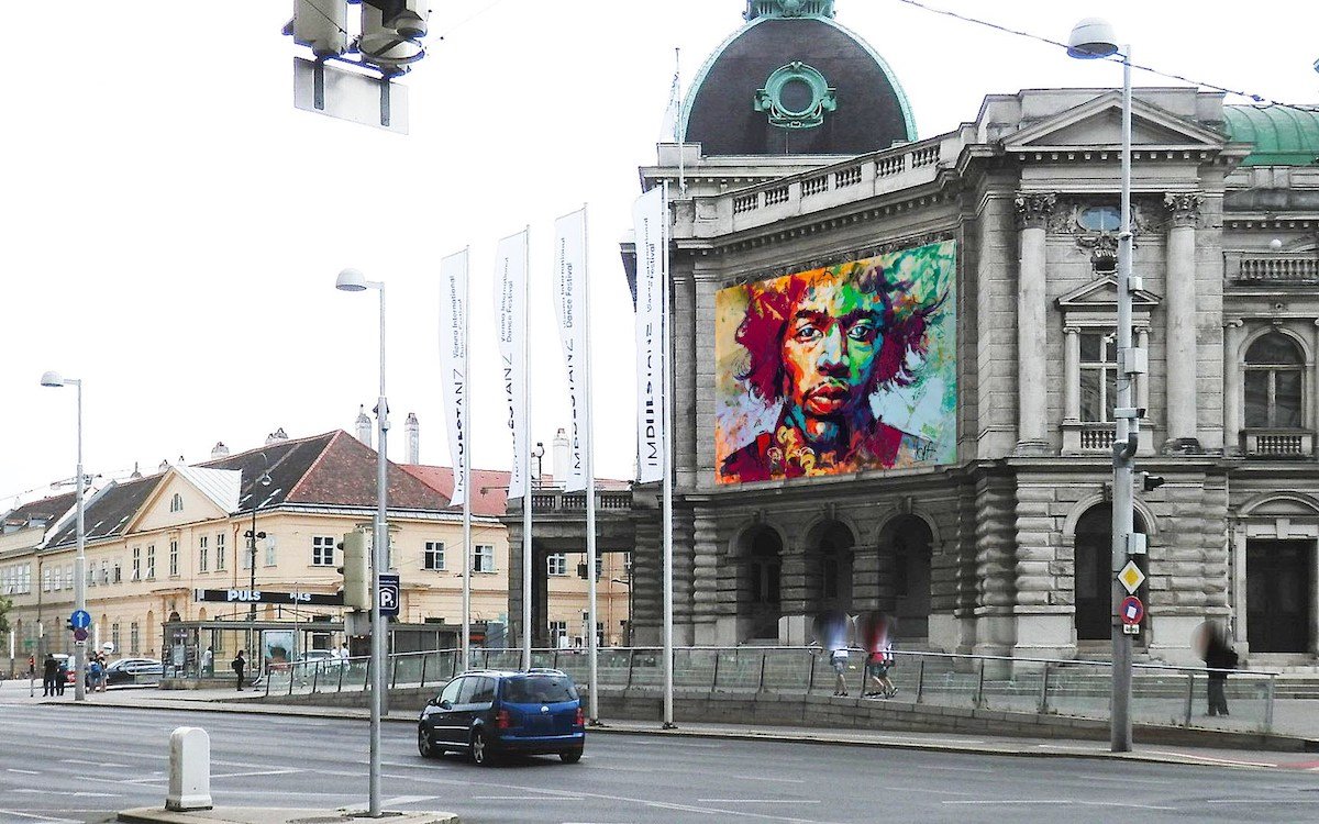 Eine der drei neuen Bigboard-Flächen – vis-à-vis ist das "MuseumsQuartier" zu sehen (Foto: Epamedia)