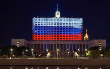 Erstmals wurde der russische Regierungssitz für ein Video Mapping genutzt (Foto: BSS)