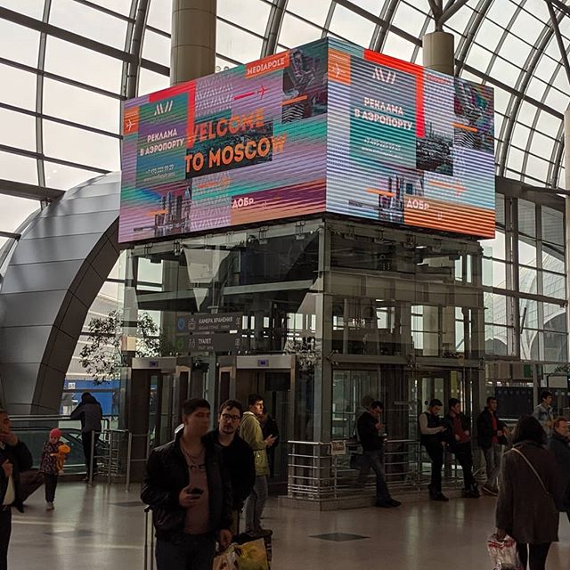 Not only #digitalsignage but also #dooh becomes more popular in Russia. New digital faces at #moscow airport DME. #invidis #siteinspection