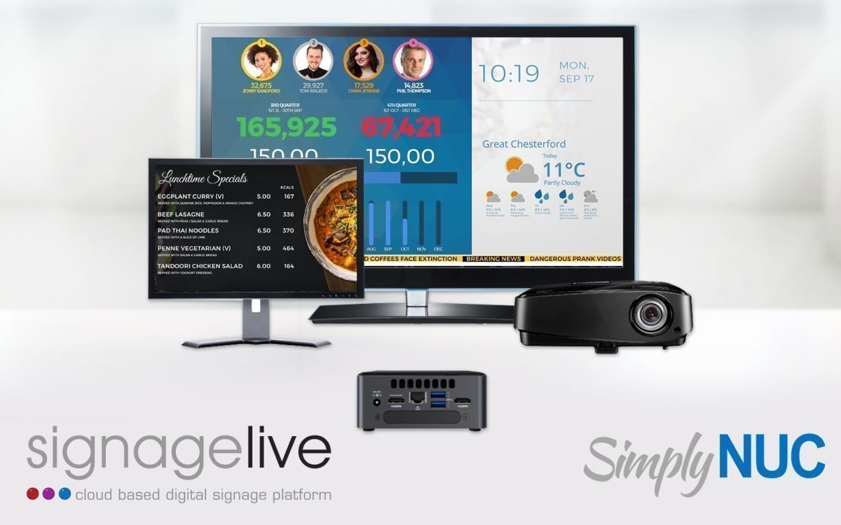 Signagelive kündigt eine neue Partnerschaft mit Simply NUC für 'Plug and Play' Digital Signage-Lösungen an (Foto: Signagelive)