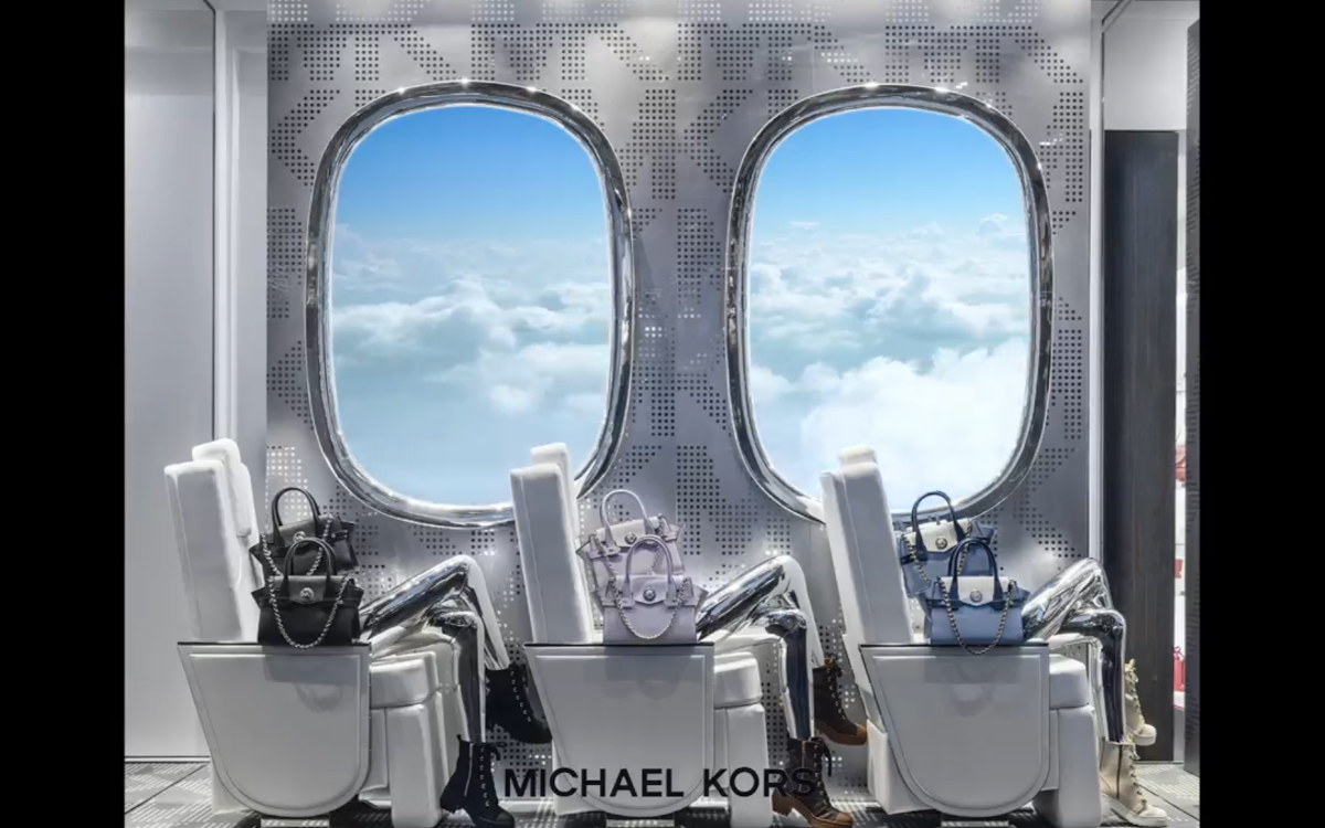 Werbeinstallation für Michael Kors Frühlings-Kollektion im Flagshipstore London (Foto: Screenshot)