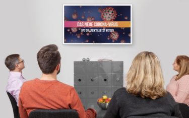 TV-Wartezimmer mit Corona-Content in einer Praxis (Foto: TV-Wartezimmer)