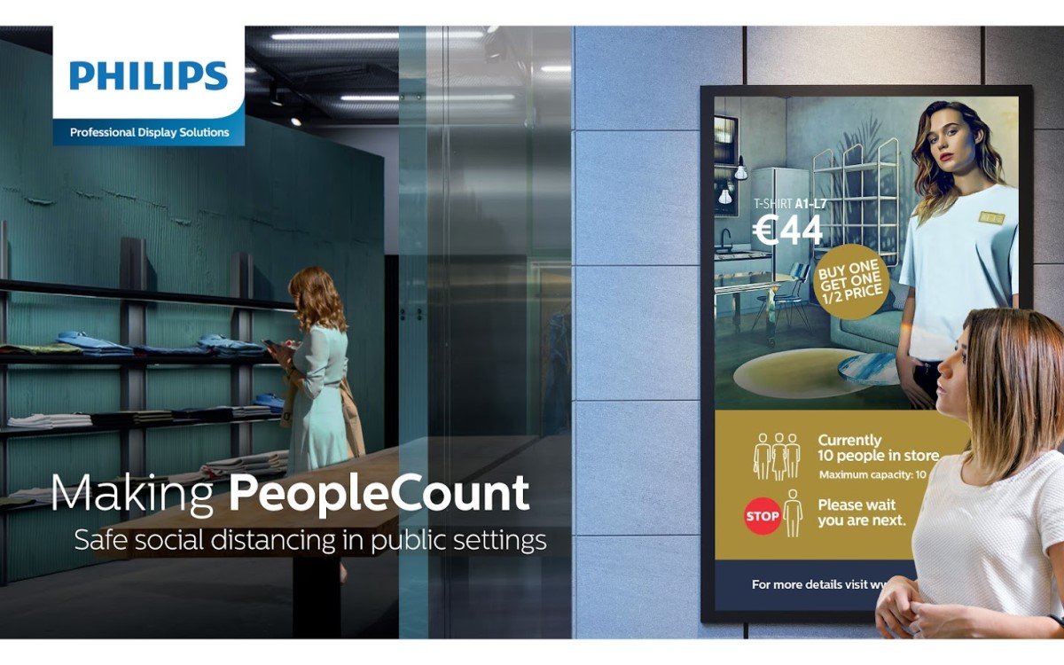Philips Professional Display Solutions präsentiert brandneue Signage-Lösungen für das Warteschlangenmanagement und Personenzählungen (Foto: Philips PDS)