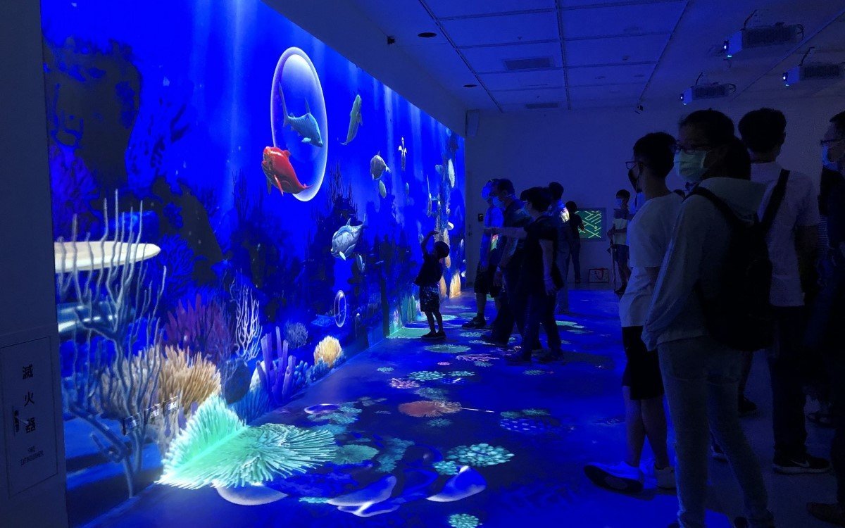 Immersive Unterwasserwelt im XPark Aquarium in Taiwan mit Projektionstechnologie von Christie (Foto: Christie)