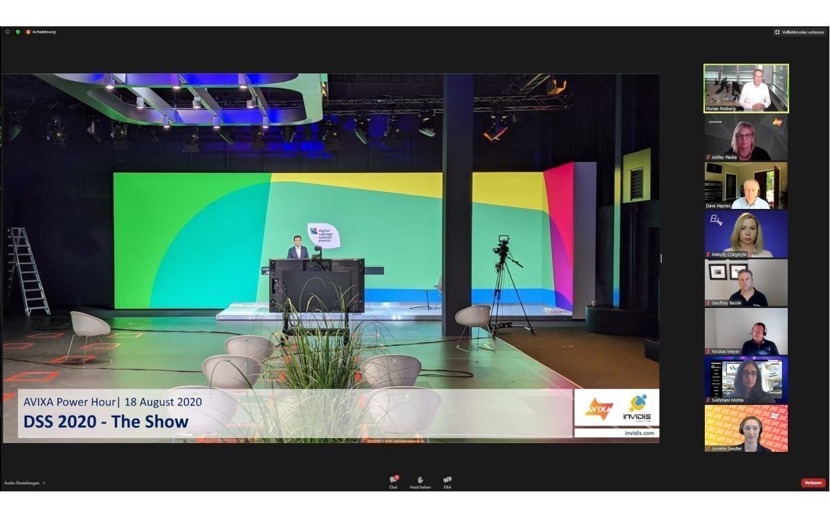 Die AVIXA Power Hour im August beschäftigte sich mit virtuellen Events wie dem 'DSS 2020 - The Show' und den bisherigen Erfahrungen der Veranstalter und Teilnehmer (Foto: Screenshot invidis)