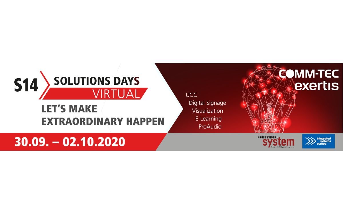 Unter dem Motto „Let`s make extraordinary happen“ lädt COMM-TEC Exertis vom 30.09. bis 02.10.2020 zu den Virtual S14 Solutions Days (Foto: COMM-TEC)