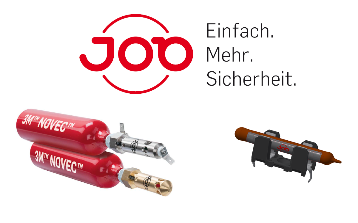 Links der AMFE Mini-Feuerlöscher, rechts die E-Bulb von JOB, die Ben Hur in Displaypanels verbaut (Foto: JOB Group/Ben Hur GmbH)