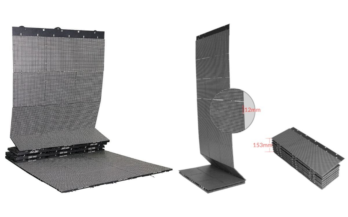 Onumen bietet die faltbaren LED-Panels von TLC beispielsweise für mobile Bühnen zur Miete an (Foto: Onumen)