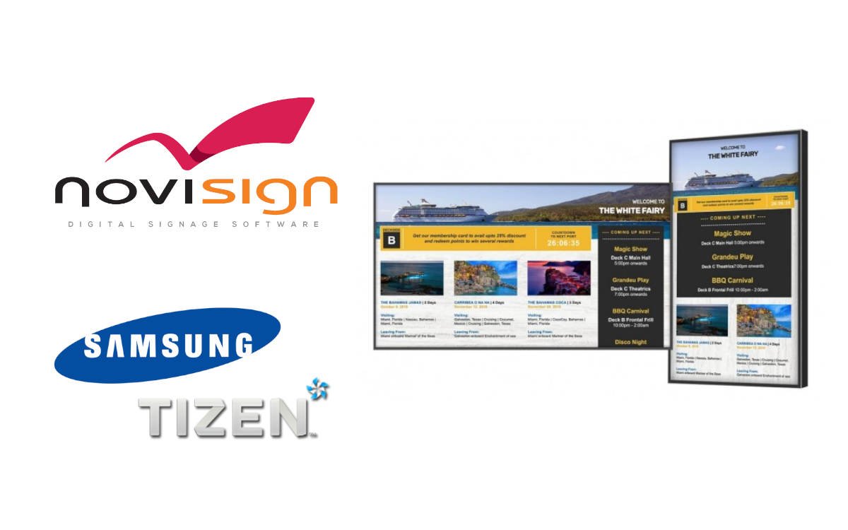 NoviSigns Cloud-basiertes Digital Signage CMS ist künftig nativ auf Samsung Tizen Displays verfügbar (Foto: Samsung/NoviSign)