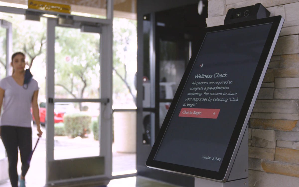 Elo Touch bringt Fieberscreening und Maskenerkennung auf sein Kiosk-Lösungen für die Zutrittskontrolle (Foto: Screenshot)